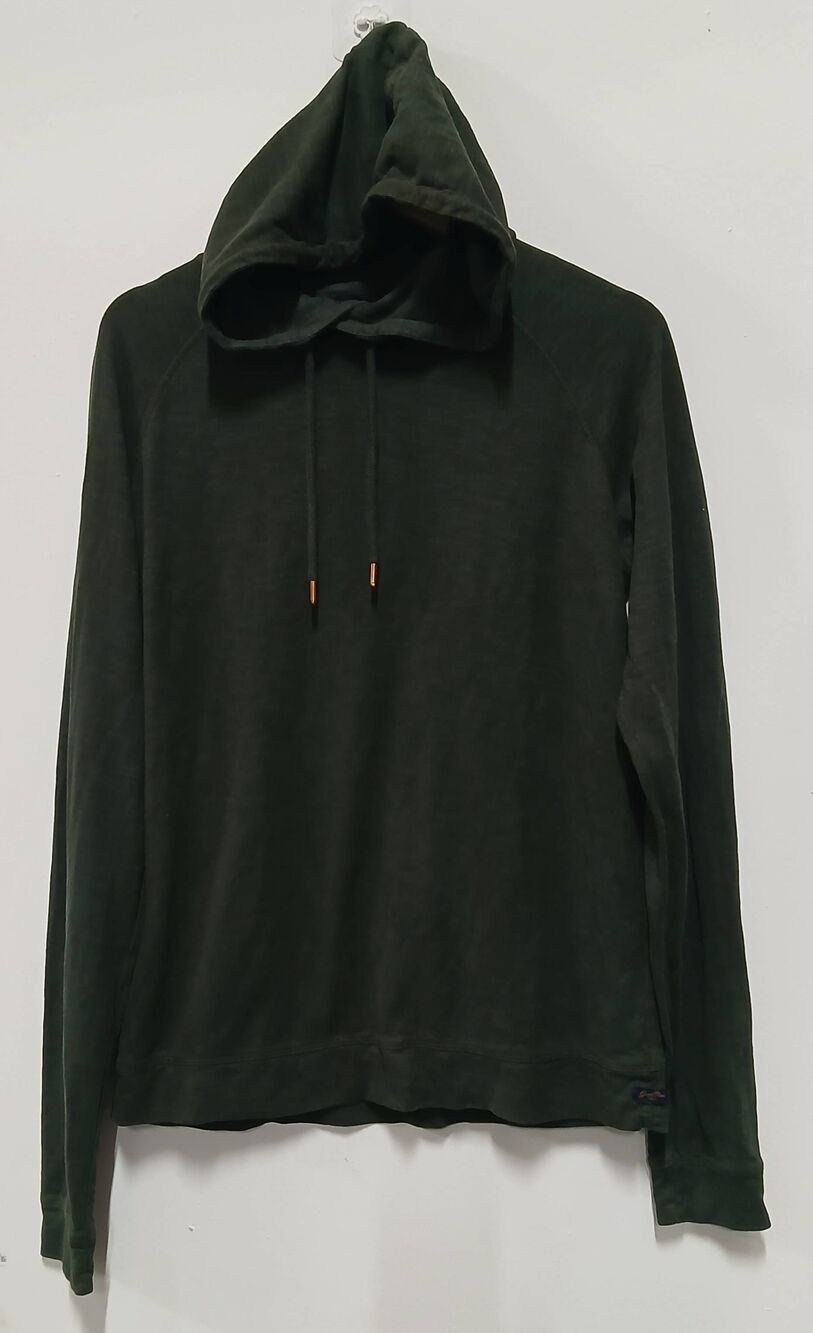 Good man brand mens medium 100% cotton sweatshirt dark green hoodie